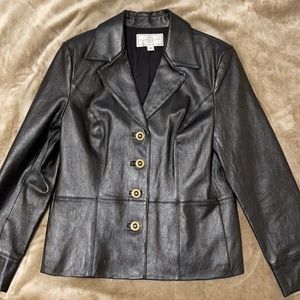 St John Sport Black Leather Jacket